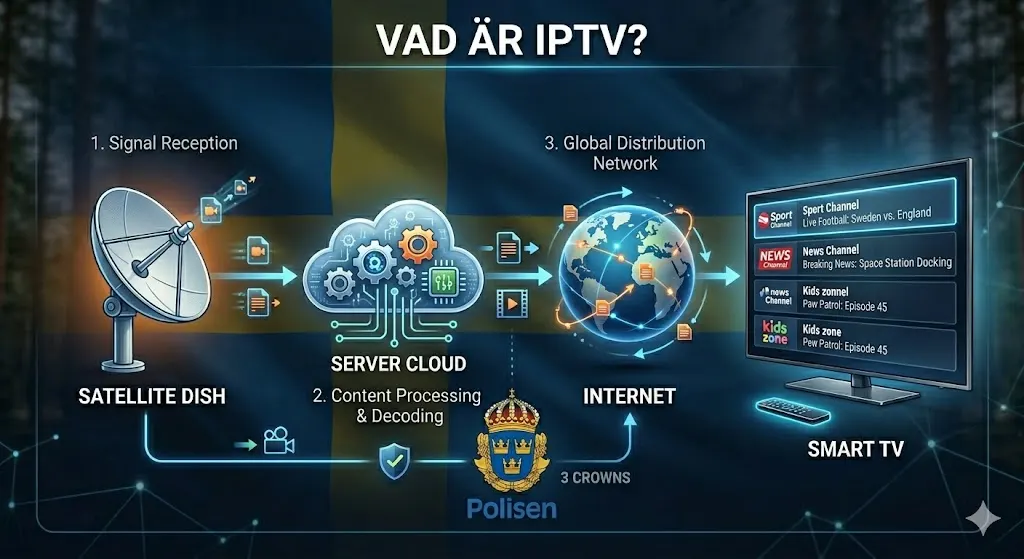 Vad är IPTV förklarat på svenska — hur IPTV fungerar med internet-TV 2026